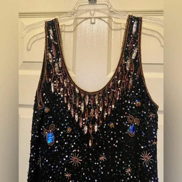 Together black silk beaded zodiac dress - Picture 3 of 9